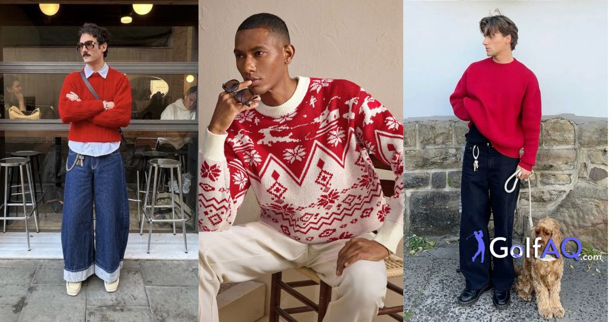 50+ Men’s Red Christmas Sweater Outfit Ideas for a Festive, Stylish Holiday Look